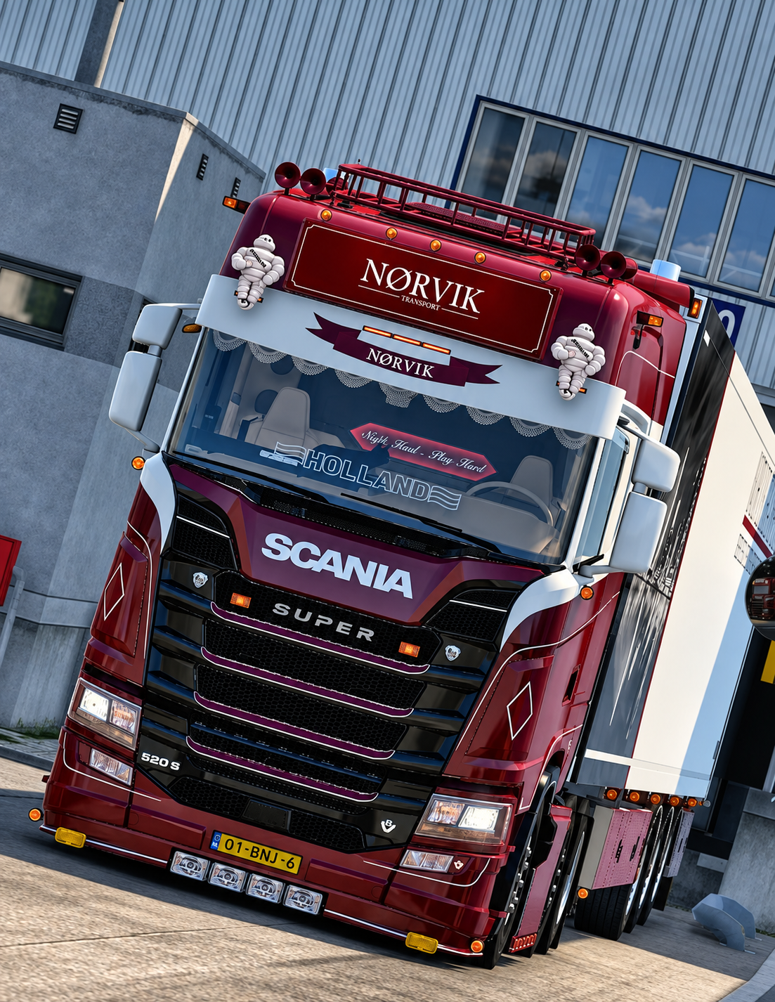 Front view of the NØRVIK Scania